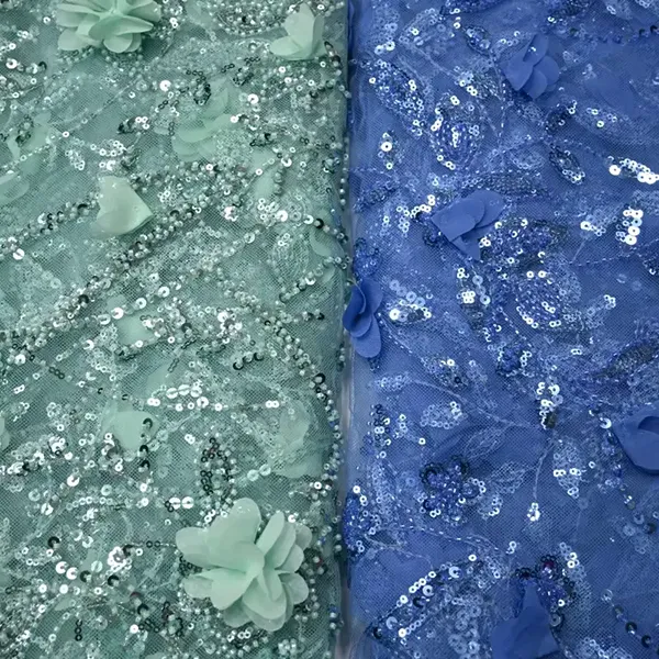 Vintage Multi Color Embroidery Mesh Lace Fabric For Dresses