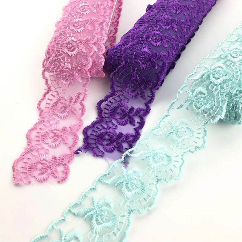 Klasický dizajn viac farieb organza čipka výšivok organza čipky veľkoobchod