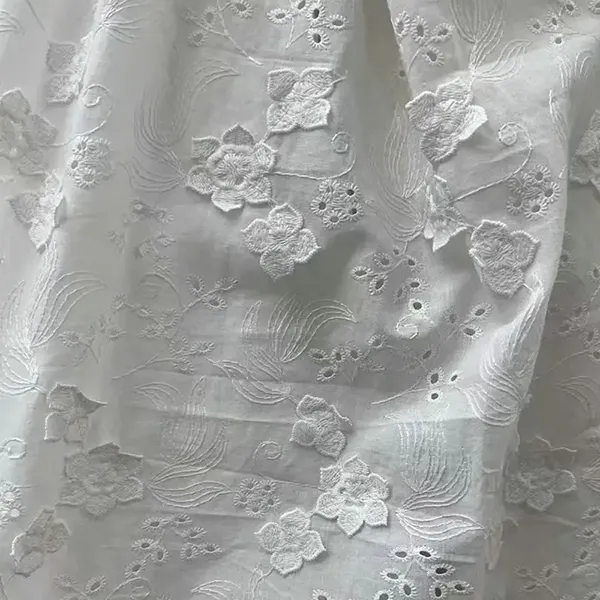 3D kvetina zdobená 100% bavlnená vyšívacia čipka s otvormi na oči